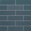 Urbano navy 3d mix ceramic white textured subway tile 12x4 glossy  msi collection NURBNAVMIX4X12 product shot wall view