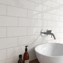 Urbano pure ceramic white subway tile 4x12 glossy  msi collection NURBPUR4X12 room shot sink view