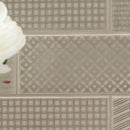 Urbano warm concrete 3d mix ceramic gray textured subway tile 4x12 glossy NURBWARCONMIX4X12 room shot table view 5