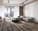 SPC Vinyl Rigid Core 7" Width 60" RL, 8mm Thick, 2mm IXPE Loft Umber, Bellator - Mazzia Collection living room view 3