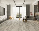 SPC Vinyl Rigid Core 7" Width 60" RL, 6mm Thick, 1.5mm IXPE Ashen Bay Silva Floors - Mazzia Collection Product shoot Living Room view