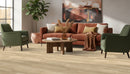 Green red sofa in living room view