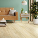 Smithcliffs - Lanston Oak 7"x48" Waterproof Hybrid Rigid Core Flooring - MSI Collection living room view 2