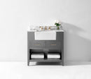 Hayley Bathroom Vanity with Sink and Carrara White Marble Top Cabinet Set Villohome