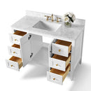 Maili Bathroom Vanity with Sink and Carrara White Marble Top Cabinet Set Villohome