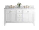 Maili Bathroom Vanity with Sink and Carrara White Marble Top Cabinet Set Villohome