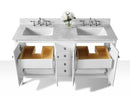 Shelton Bathroom Vanity with Sink and Carrara White Marble Top Cabinet Set Villohome