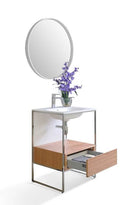 Tory Bathroom Vanity with Solid Surface Top Cabinet Set with Mirror Villohome