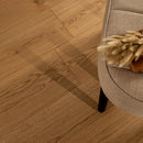Wooden floor with a chair and decorative item in the corner