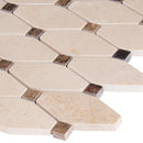 Valencia blend elongated octagon 11.81X13.4 polished marble mesh mounted mosaic tile SMOT-VALBLND-OCTEL10MM product shot profile view
