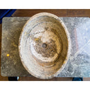 Valencia Travertine Natural Stone Above Vanity Oval Vessel Sink (W)16" (L)21" (H)6" top view