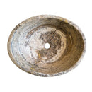 Valencia Travertine Oval Vessel Sink Beige Brown 16 Inches Above Counter