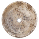 Valencia Travertine Natural Stone Above Vanity Bathroom Sink Polished (D)16" (H)6" top view