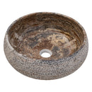 Valencia Travertine Above Vanity Bathroom Sink Rustic Sand-blasted (D)16" (H)6" angle view
