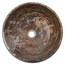 Valencia Travertine Above Vanity Bathroom Sink Rustic Sand-blasted (D)16" (H)6" top view product shot