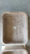Valencia Travertine Natural Stone Vessel Bathroom Sink Beige 20Inch