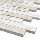 Vanilla Beige Marble Strip Liner on 12" x 12" Mesh Mosaic Tile