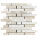 Vanilla Beige Marble Strip Liner on 12" x 12" Mesh Mosaic Tile