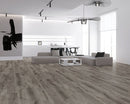 SPC Vinyl Rigid Core 7" Width 60" RL, 6mm Thick, 1.5mm IXPE Venetian Iron, Peninsula - Mazzia Collection living room view 2