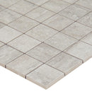 Veneto gray 12x12 porcelain mesh mounted mosaic tile NVENEGRA2X2 product shot profile view
