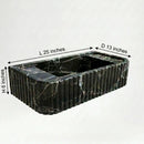 Verde Antico Green Marble Rectangular Wall Mount Fluted Bathroom Sink