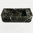 Verde Antico Green Marble Rectangular Wall Mount Fluted Bathroom Sink