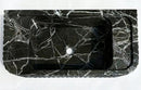 Verde Antico Green Marble Rectangular Wall Mount Fluted Bathroom Sink