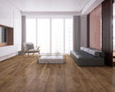 SPC Vinyl Rigid Core 7" Width 60" RL, 7mm Thick, 1.5mm IXPE Elected Bronze, Victorum - Mazzia Collection living room view