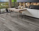 SPC Vinyl Rigid Core 7" Width 60" RL, 7mm Thick, 1.5mm IXPE Idyllic Smoke, Victorum Floors - Mazzia Collection living room view 5