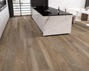 SPC Vinyl Rigid Core 7" Width 60" RL, 7mm Thick, 1.5mm IXPE Noble Fawn, Victorum Floors - Mazzia Collection sitting and kitchen view 2