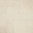 Mayra White Limestone Antique Pattern Tumbled - Full Truckload top view in wet