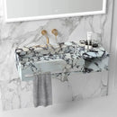 Calacatta Viola Marble Wall Mount Vanity With Towel Shelf And Drawer