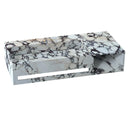 Calacatta Viola Marble Wall-mount Bathroom Sink Hidden Drain with Towel Holder and Shelf (W)18" (L)60" (H)8" angle view