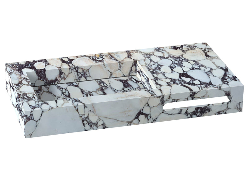 Viola Marble Designer Vanity Wall mount Rectangular Sink  W18 L60 H8 built-in towel holder product shot