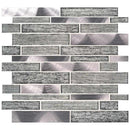Volcanic luxe interlocking 11.61X11.73 glass metal mesh mounted mosaic tile SMOT=GLSMTIL-VOLLX8MM product shot multiple tiles close up view