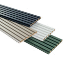 Dusk 9.5"x94.5" Warm Taupe Acoustic Wall Panel, 3D Fluted Wood Slat Sound Absorbing Paneling (Set of 4) - MSI Collection