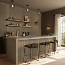 Natural Macro 10.63"x94.5" Tan Acoustic Wall Panel, 3D Fluted Wide Slat Wood Sound Absorbing Panel - MSI Collection