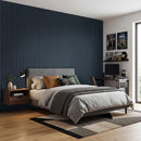 Navy 9.5"x94.5" Dark Blue Acoustic Wall Panel 3D Fluted Wood Slat Sound Absorbing Paneling - MSI Collection