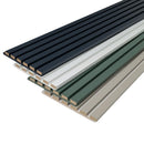 White 9.5"x94.5" Acoustic Wall Panel 3D Fluted Wood Slat Sound Absorbing Paneling - MSI Collection