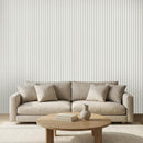 White 9.5"x94.5" Acoustic Wall Panel 3D Fluted Wood Slat Sound Absorbing Paneling - MSI Collection