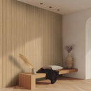 Natural Reeded 9.5"x94.5" Tan Convex Fluted Reeded Acoustic Wall Panel, Sound Absorbing Panel - MSI Collection