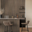 Tawny Reeded 9.5"x94.5" Warm Brown Convex Fluted Reeded Acoustic Wall Panel, Sound Absorbing Panel - MSI Collection