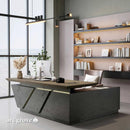 Maverick · Standing L-Shaped Executive Desk, Adjustable Height