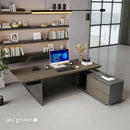 Maverick · Standing L-Shaped Executive Desk, Adjustable Height