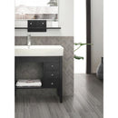 Water color graphite 12x15 glazed porcelain mesh mounted mosaic tile NWATGRACHE12X15 product shot wash room view