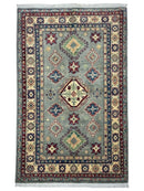 Hand-Knotted Afghani Kazak Wool Rug – 4’ x  6’