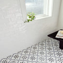 Whisper handcrafted 3X6 glossy ceramic white handmade subway tile SMOT-PT-WW36 product shot bathroom wall view