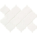 Whisper white arabesque 10.83X15.5 glazed ceramic mesh mounted mosaic wall tile SMOT-PT-WW-ARABESQ product shot multiple tiles close up view