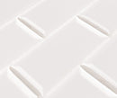 White  beveled glossy 11.89x11.97 porcleain SMOT-PT-RETBIA-2X4BG mosaic tile  msi collection product shot angle view