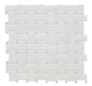 White and gray basketweave 11.81x11.81 matte porcelain  mosaic tile SMOT-PT-RETBIAGRA-BWM msi collection product shot profile view